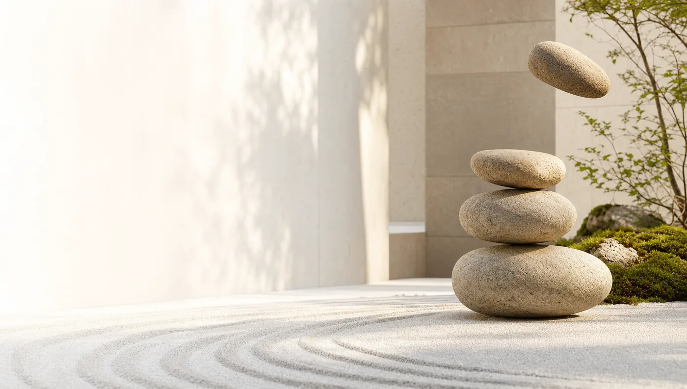 Balanced stones representing organizational structure and stability