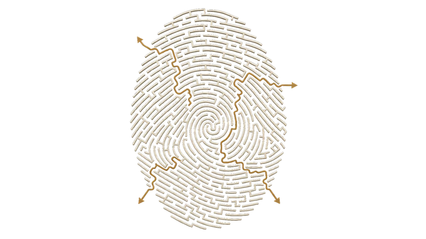 Fingerprint-shaped operating pattern
